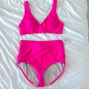 lululemon bikini set top & bottom hot pink size medium